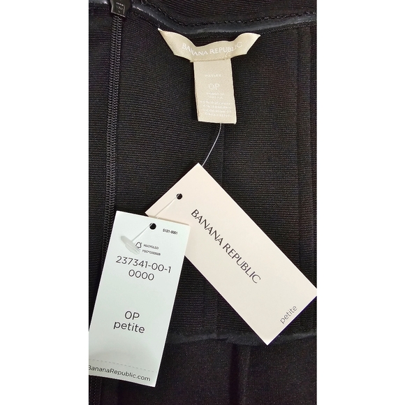 NWT Banana Republic Black Strapless Knee Length Bodycon Petite Dress - Picture 7 of 9